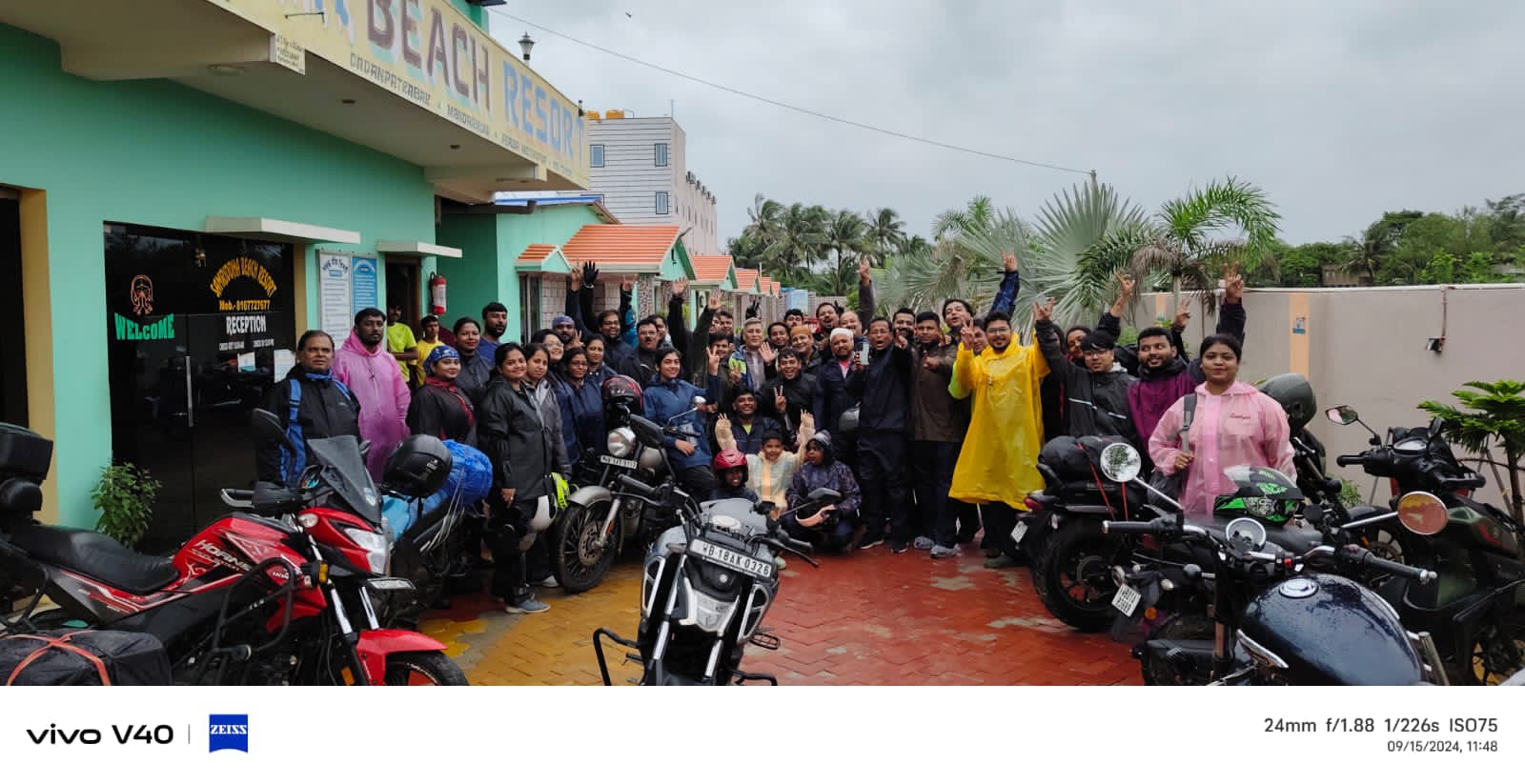 Biker Tour Group at Resort