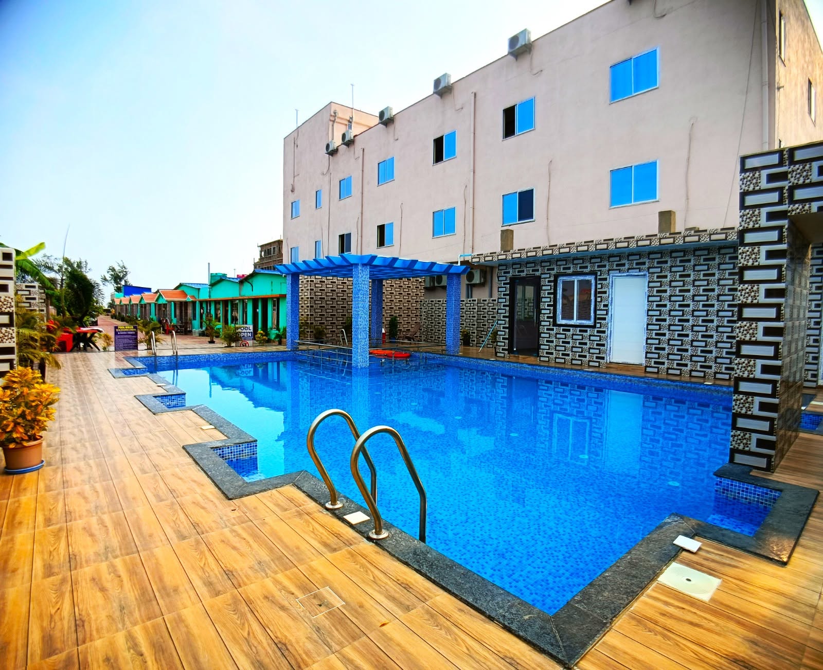 AC Rooms Alongside Pool